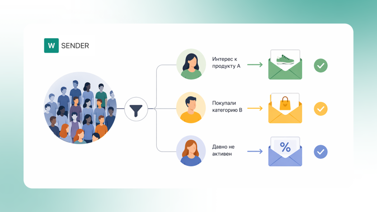 Сегментация контактов в WSENDER
